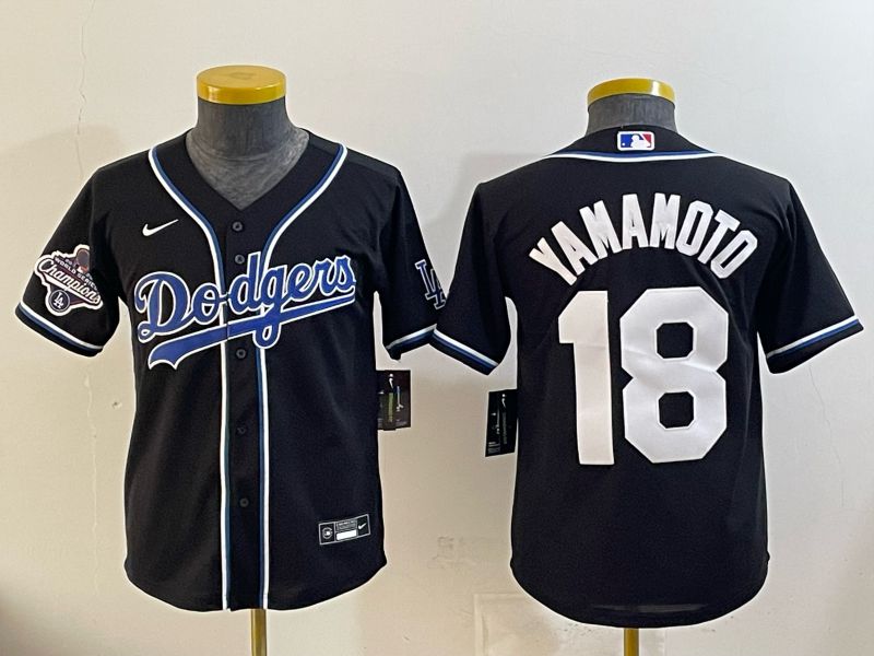 Women Nike 2026 Los Angeles Dodgers #18 Yamamoto Black Game MLB Jersey 096->women mlb jersey->Women Jersey